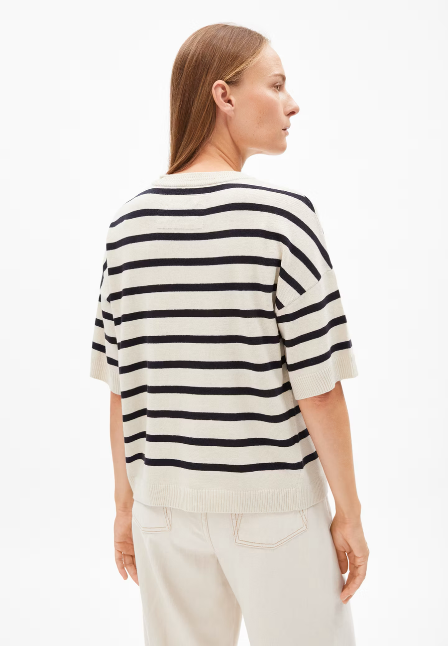ARMEDANGELS Strickshirt LIZAA LINO STRIPES Linen Mix