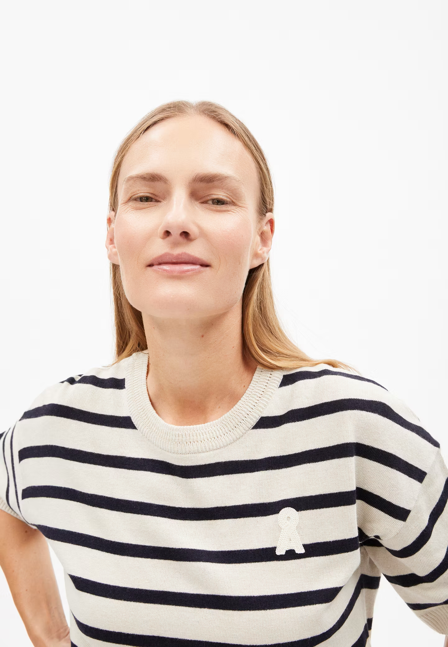 ARMEDANGELS Strickshirt LIZAA LINO STRIPES Linen Mix