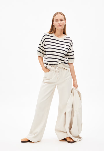 ARMEDANGELS Strickshirt LIZAA LINO STRIPES Linen Mix