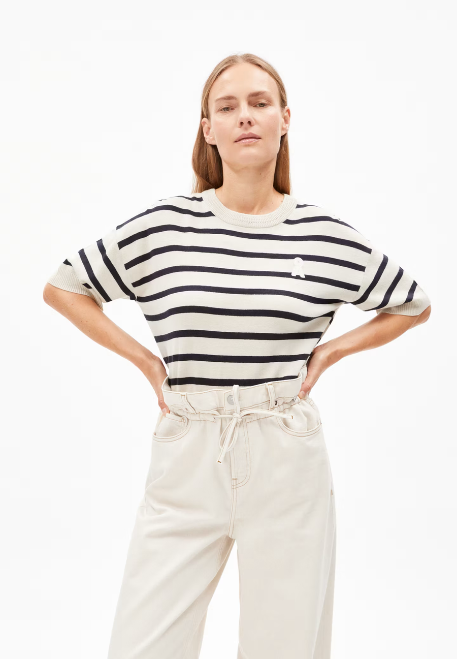 ARMEDANGELS Strickshirt LIZAA LINO STRIPES Linen Mix