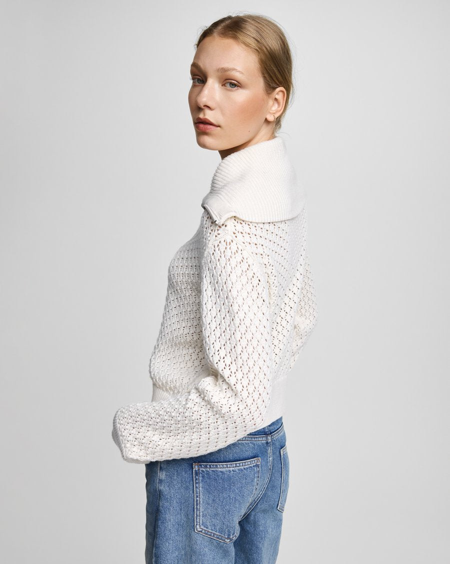 MOSS COPENHAGEN Zip Cardigan DAINA Cotton Mix