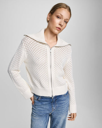 MOSS COPENHAGEN Zip Cardigan DAINA Cotton Mix
