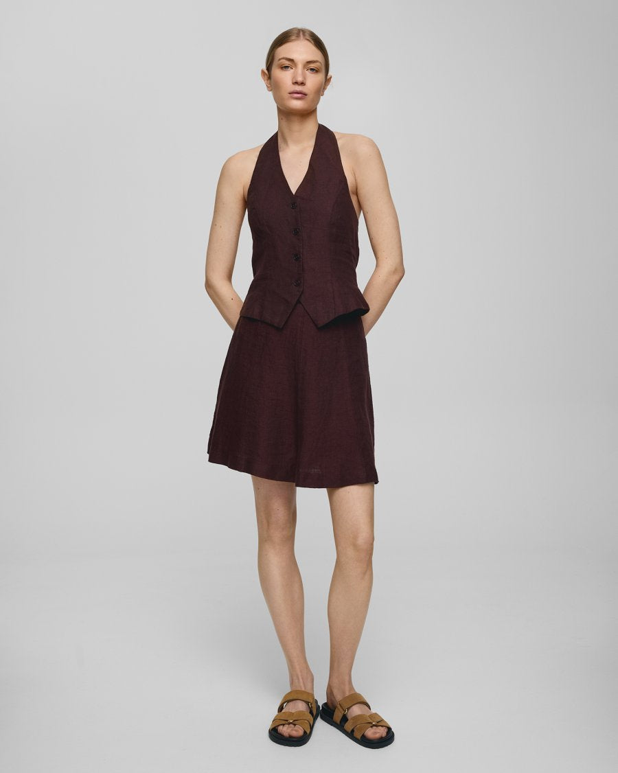 MOSS COPENHAGEN Minirock NAIRA CLARITTA Linen