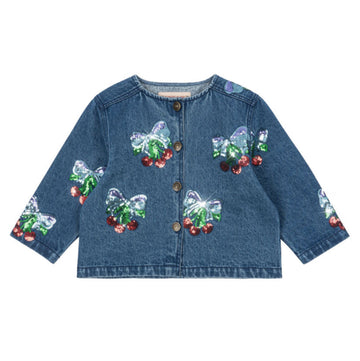 Konges Sløjd Jeansjacke mit Pailletten MAGOT Organic Cotton