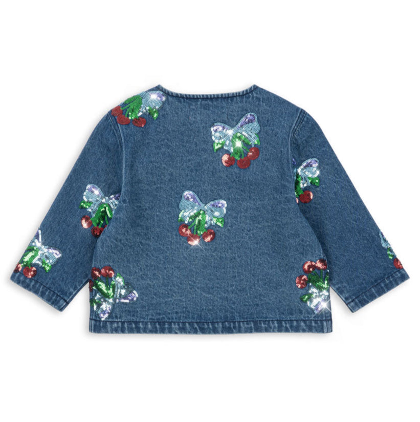 Konges Sløjd Jeansjacke mit Pailletten MAGOT Organic Cotton