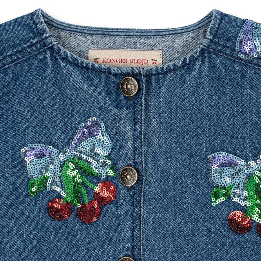 Konges Sløjd Jeansjacke mit Pailletten MAGOT Organic Cotton