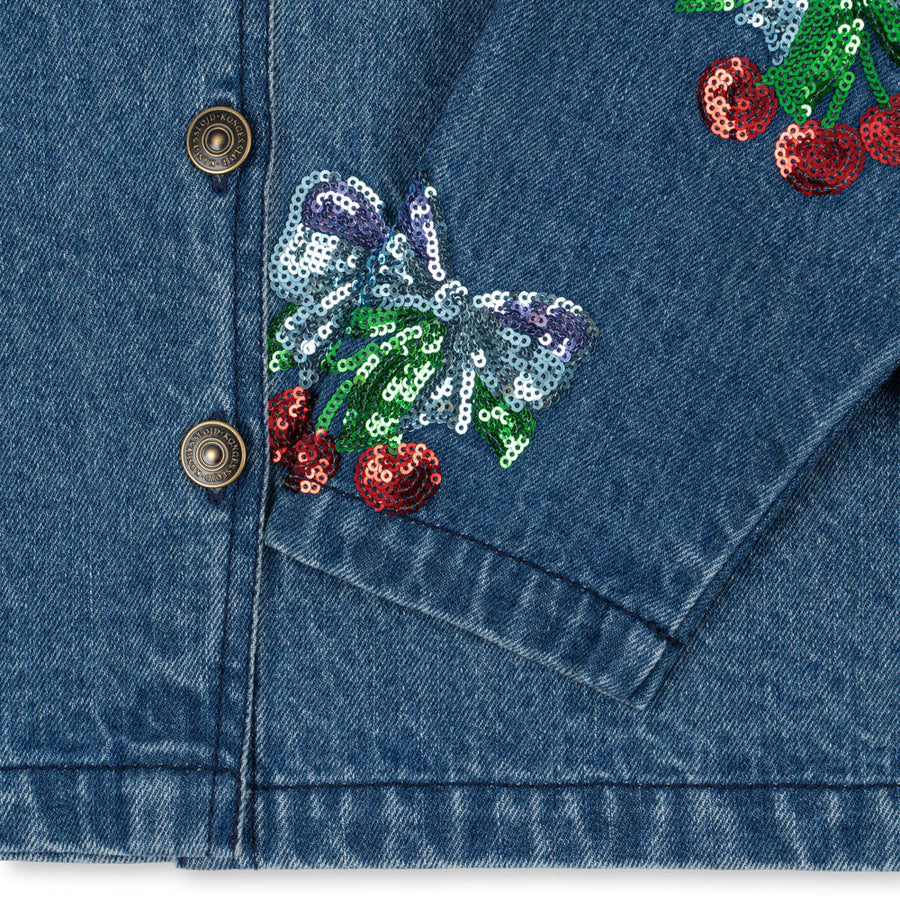 Konges Sløjd Jeansjacke mit Pailletten MAGOT Organic Cotton