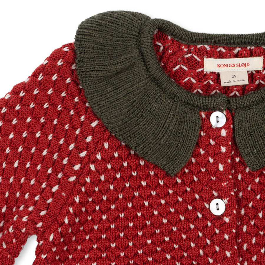 Konges Sløjd Strickcardigan STRAWBERRY Merino Wool