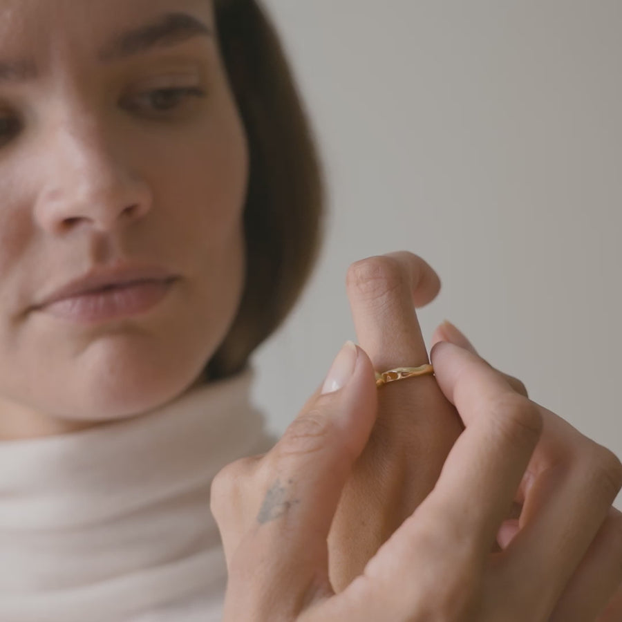 Enamel Copenhagen Ring ARIEL 18k Plated Gold Recycled Silver