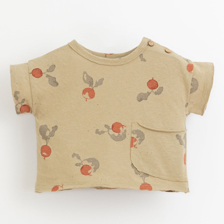 Play Up Jersey T-Shirt mit Radieschen- Print Cotton/ Leinen