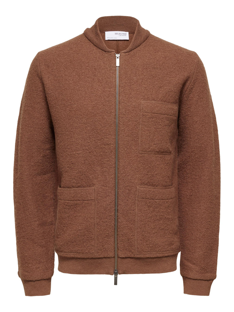 SELECTED HOMME Bomberjacke SLHNEALY KNIT BOMBER Wolle