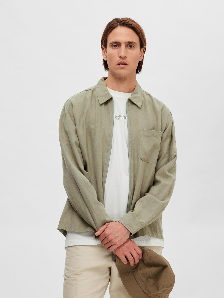 SELECTED HOMME Overshirt SLHLOOSE-AARON Lyocell & Leinen