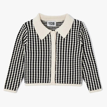 SOPHIE+LUCIE kurze Strickjacke mit Polokragen Antonia Cotton