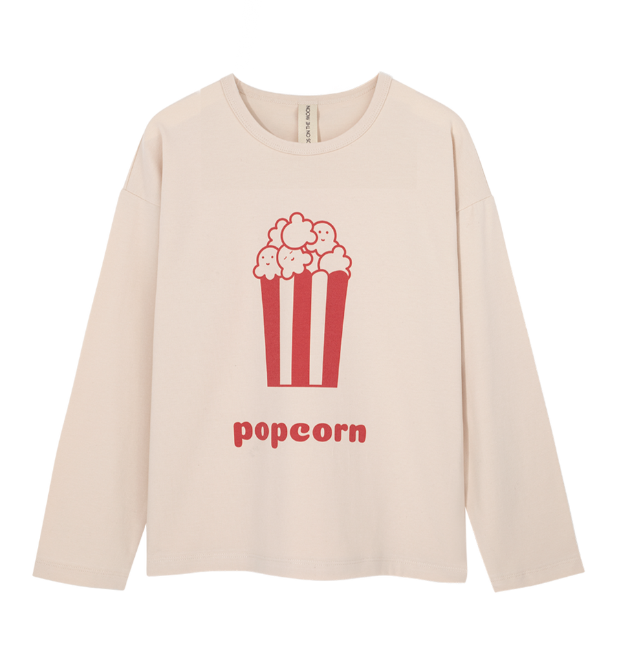 Kids on the Moon Langarmshirt Popcorn